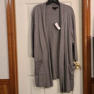 Lane Bryant 3/4 length sleeve gray cardigan NWT